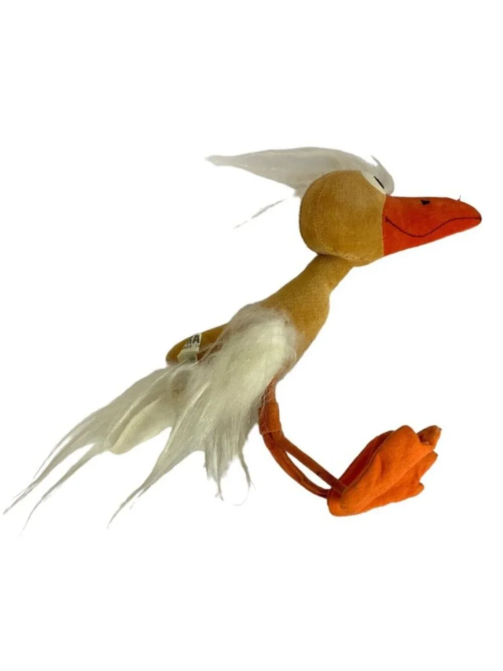 Kamar Beep Beep Roadrunner Bird Plush Gold Wired Legs Vintage 1969 Japan
